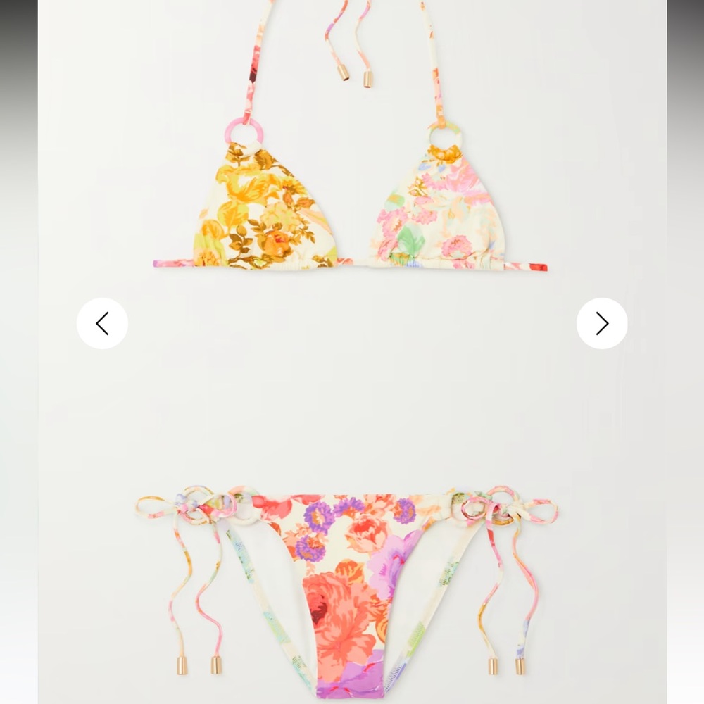 Raie floral-print triangle halterneck bikini NWT